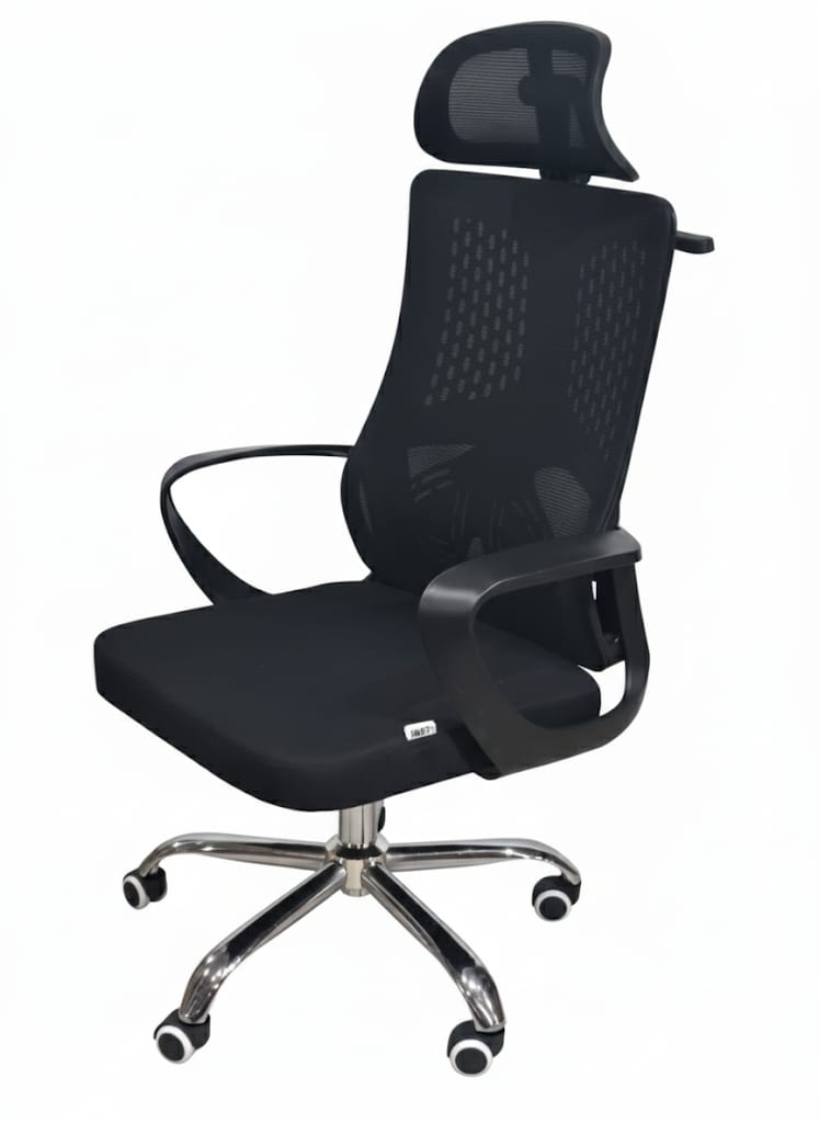 Black Mesh Office Chair - Image 1